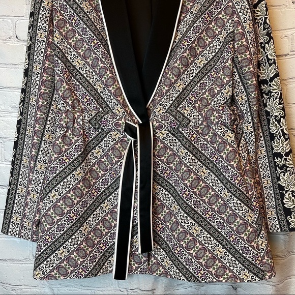 NEW Alice + Olivia Lincoln Print Piped Drawstring Blazer In Dream Castle/ Combo - Picture 5 of 16